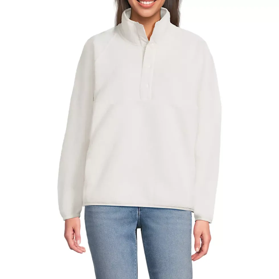 Unisex Snap Neck Fleece Pullover
