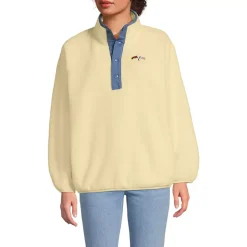 Unisex Snap Neck Fleece Pullover