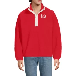 Unisex Snap Neck Fleece Pullover
