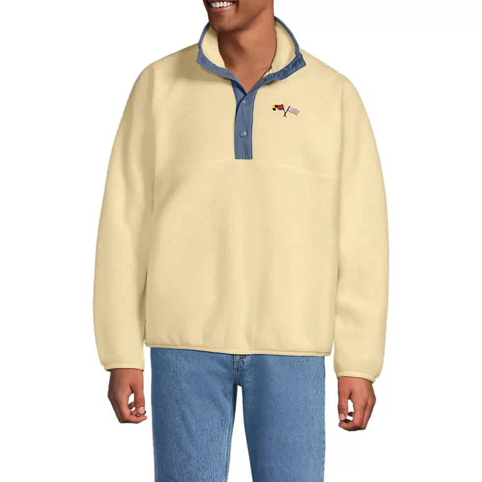 Unisex Snap Neck Fleece Pullover