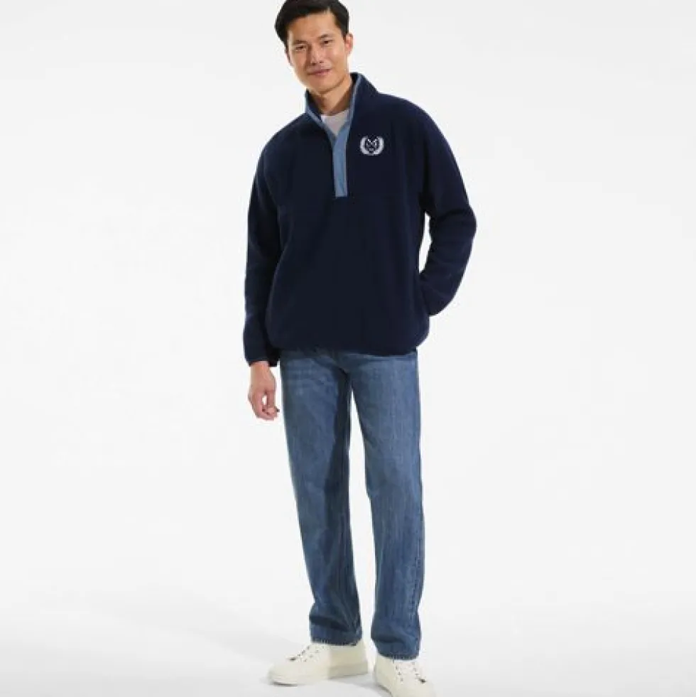 Unisex Snap Neck Fleece Pullover