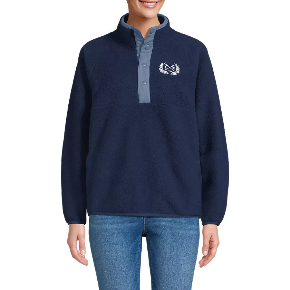 Unisex Snap Neck Fleece Pullover