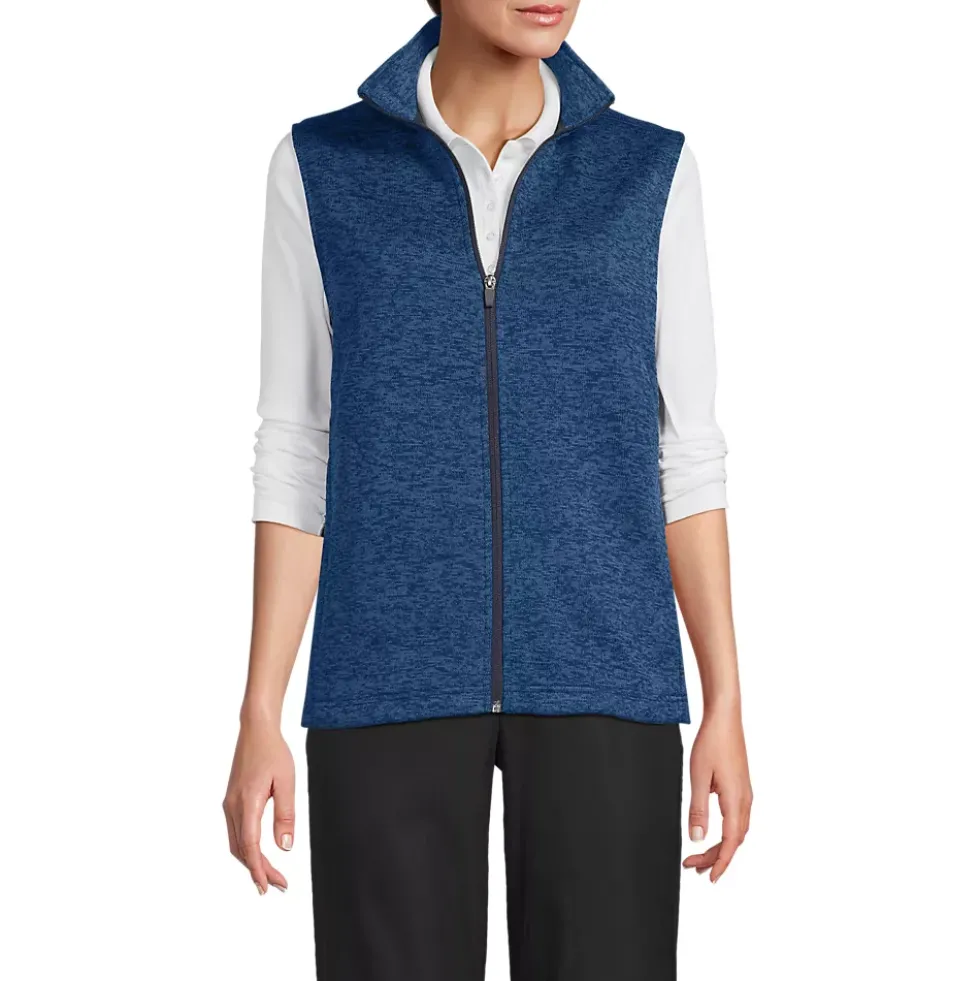Unisex Sweater Fleece Zip Front Vest