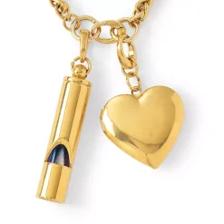 Water-Resistant Link Heart Y Necklace
