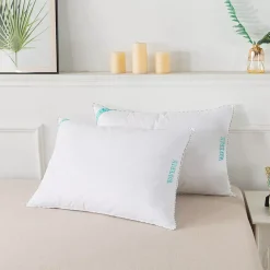 Waverly Antimicrobial 233 Thread Count Cotton White Duck Down and Feather Bed Pillow