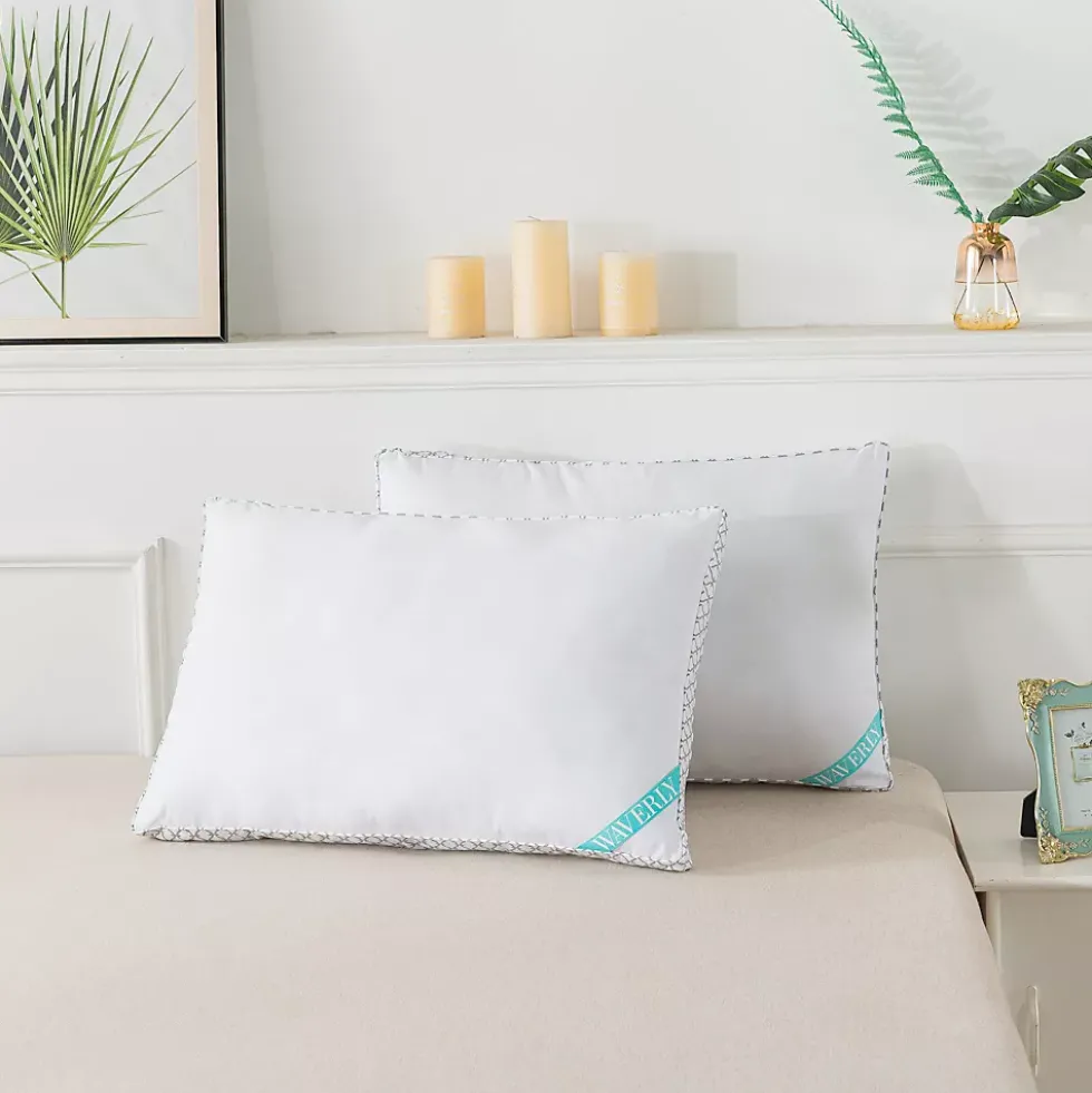 Waverly Antimicrobial 180 Thread Count Cotton Down Alternative Gusseted Bed Pillow