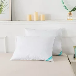 Waverly Antimicrobial 233 Thread Count Cotton White Duck Down and Feather Blend Bed Pillow