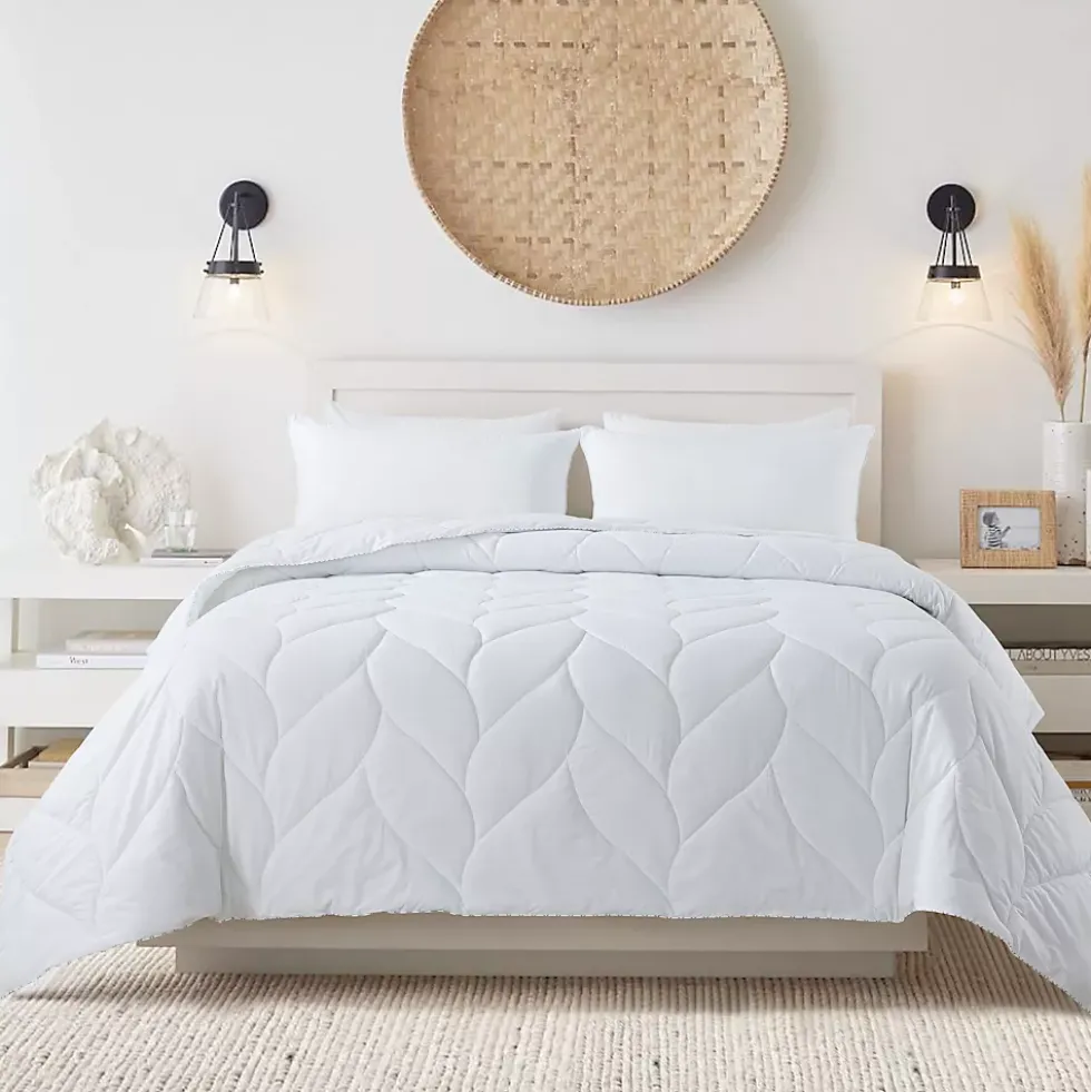 Waverly Cotton White Duck Down and Feather Comforter