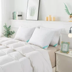 Waverly 300 Thread Count Cotton White Duck Down and Feather Bed Pillow