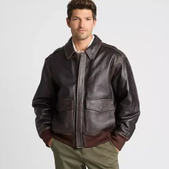 Willis and Geiger Leather Bomber Jacket