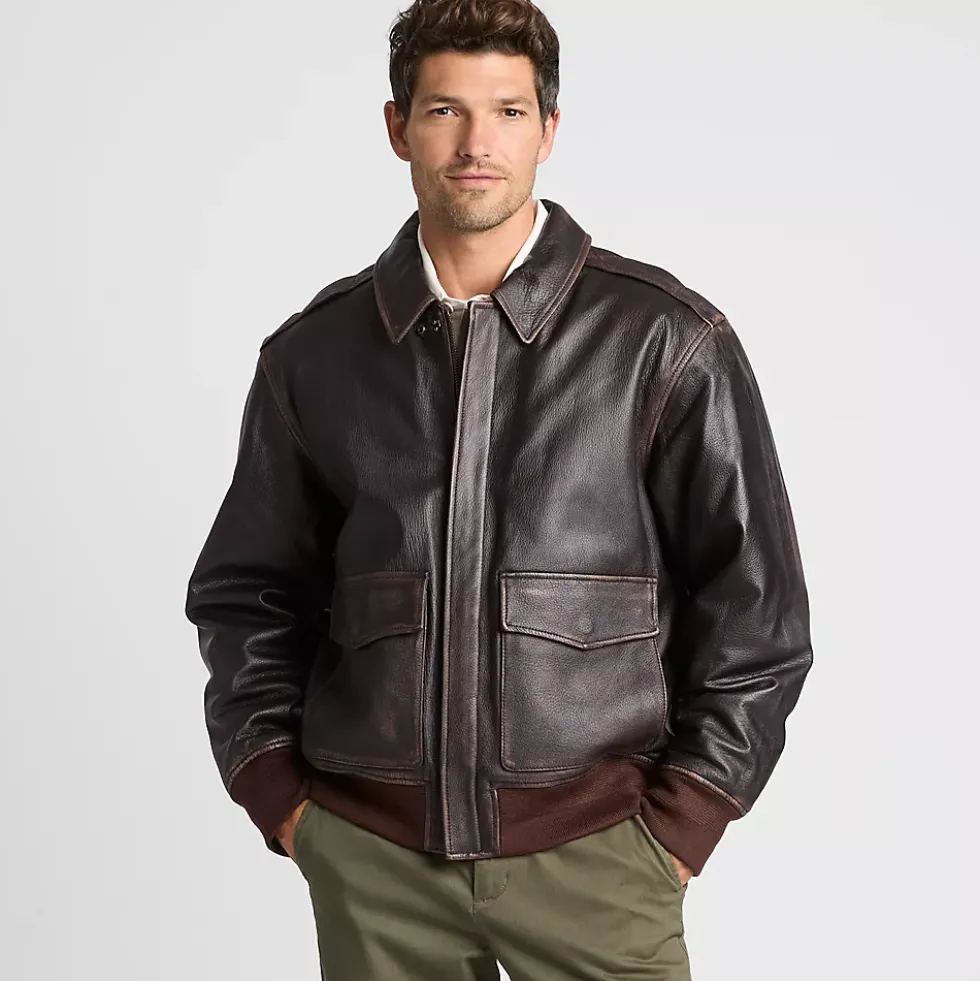 Willis and Geiger Leather Bomber Jacket