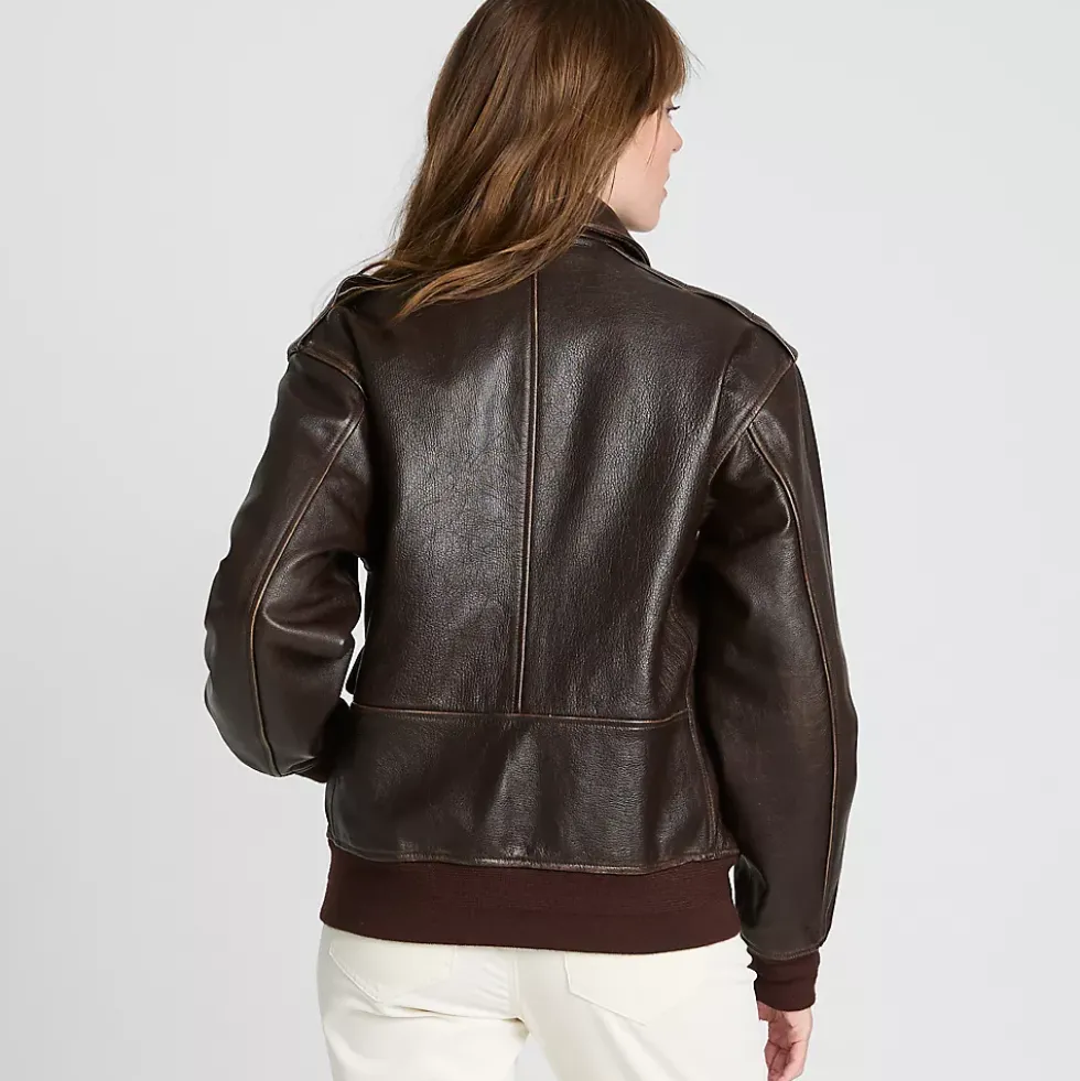 Willis and Geiger Leather Bomber Jacket