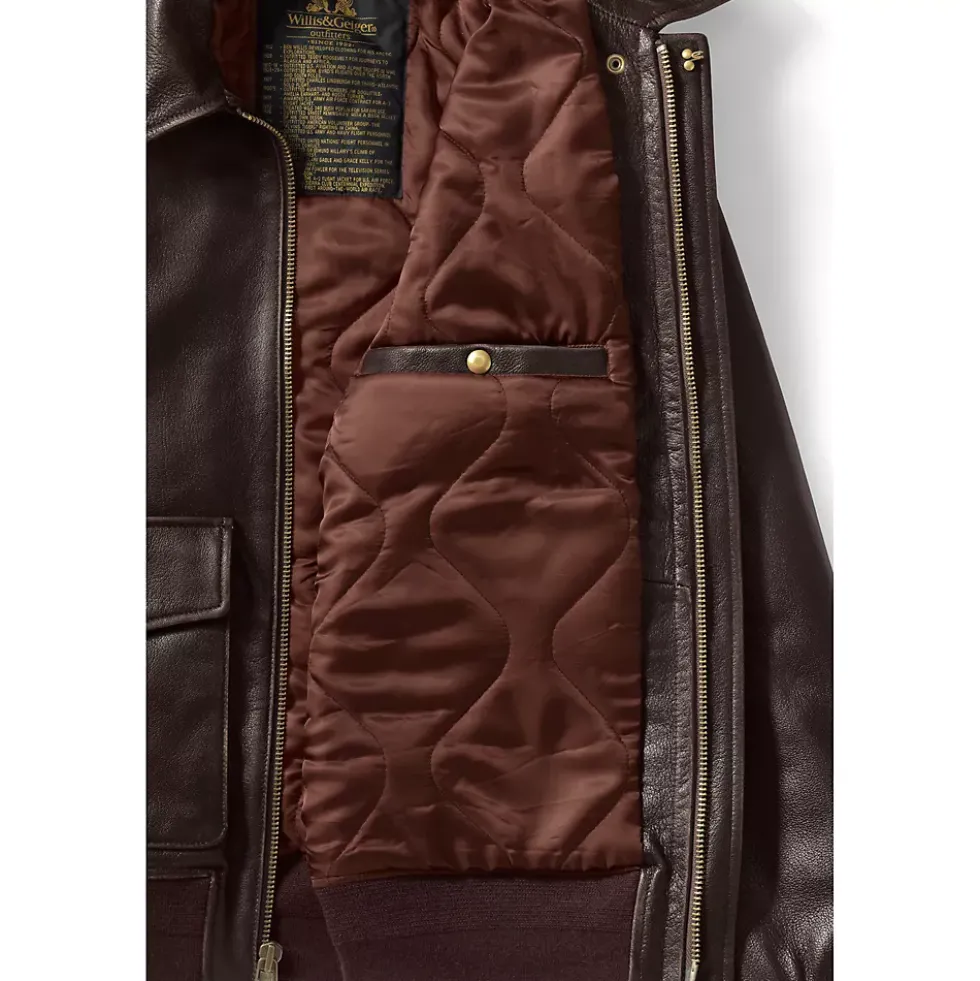 Willis and Geiger Leather Bomber Jacket