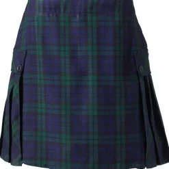 Women's Above the Knee Plaid Side Pleat Skort