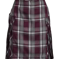 Women's Above the Knee Plaid Side Pleat Skort