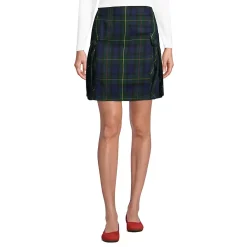 Women's Above the Knee Plaid Side Pleat Skort