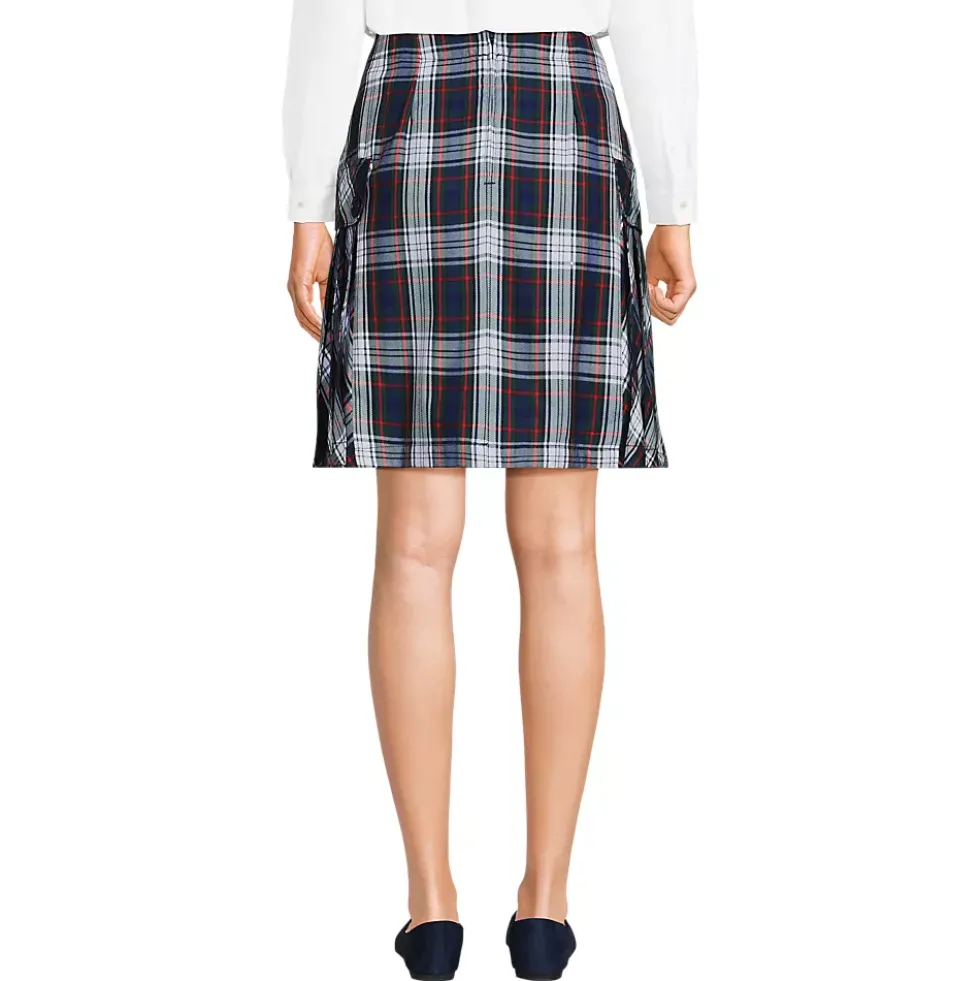 Women's Above the Knee Plaid Side Pleat Skort