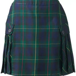 Women's Above the Knee Plaid Side Pleat Skort