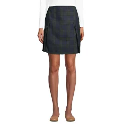 Women's Above the Knee Plaid Side Pleat Skort