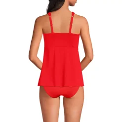 Women's Adjustable Scoop Neck Flutter Tankini Top