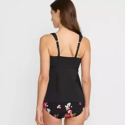 Women's Adjustable Scoop Neck Flutter Tankini Top