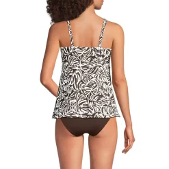 Women's Adjustable Scoop Neck Flutter Tankini Top