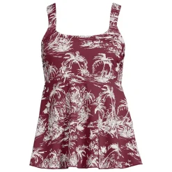 Women's Adjustable Scoop Neck Flutter Tankini Top