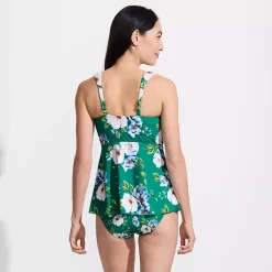 Women's Adjustable Scoop Neck Flutter Tankini Top
