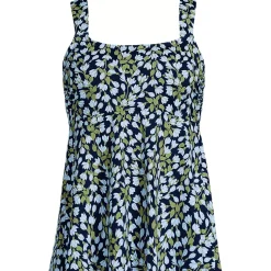 Women's Adjustable Scoop Neck Flutter Tankini Top