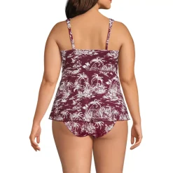Women's Adjustable Scoop Neck Flutter Tankini Top