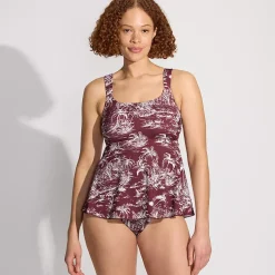 Women's Adjustable Scoop Neck Flutter Tankini Top