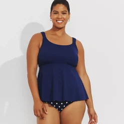 Women's Adjustable Scoop Neck Flutter Tankini Top