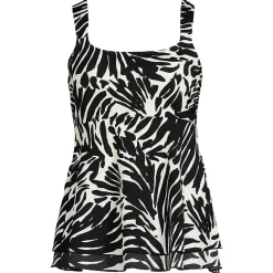 Women's Adjustable Scoop Neck Flutter Tankini Top
