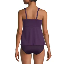 Women's Adjustable Scoop Neck Flutter Tankini Top