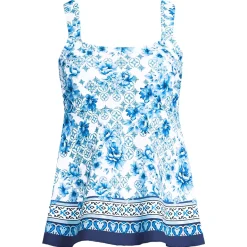 Women's Adjustable Scoop Neck Flutter Tankini Top
