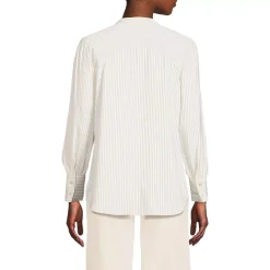 Women's Banded Collar Button Front Shirt