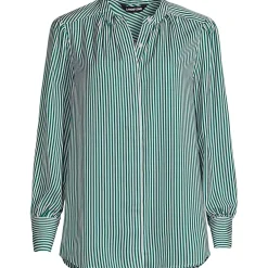 Women's Banded Collar Button Front Shirt