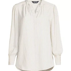 Women's Banded Collar Button Front Shirt