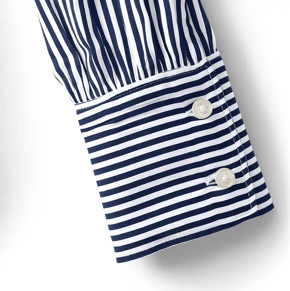Women's Banded Collar Button Front Shirt
