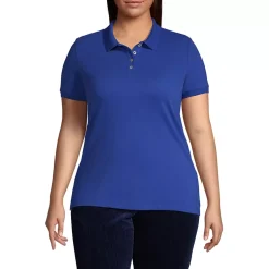 Women's Banded Short Sleeve Fem Fit Mesh Polo