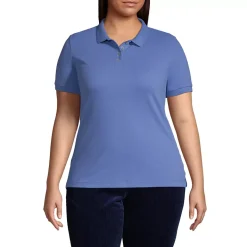 Women's Banded Short Sleeve Fem Fit Mesh Polo