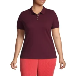 Women's Banded Short Sleeve Fem Fit Mesh Polo