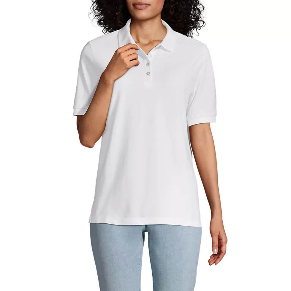 Women's Banded Short Sleeve Mesh Polo
