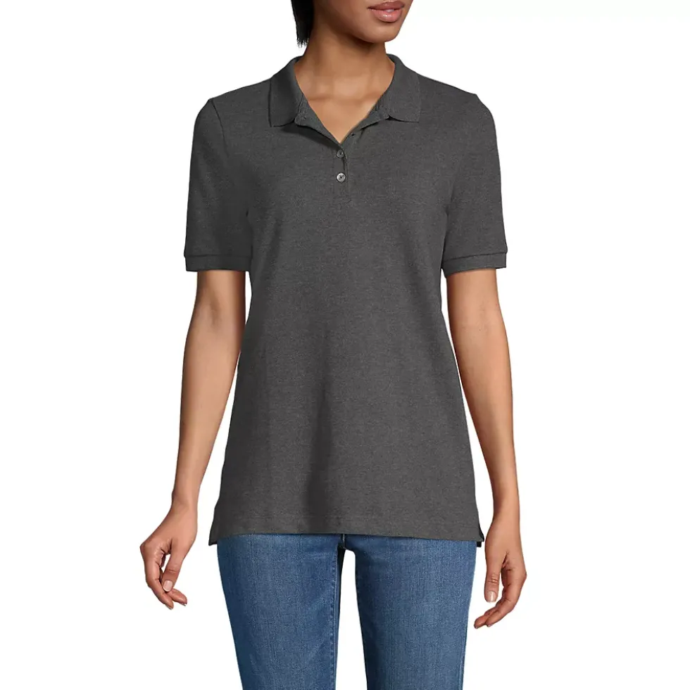 Women's Banded Short Sleeve Mesh Polo
