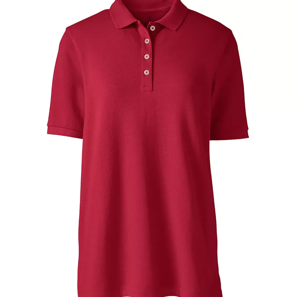 Women's Banded Short Sleeve Mesh Polo