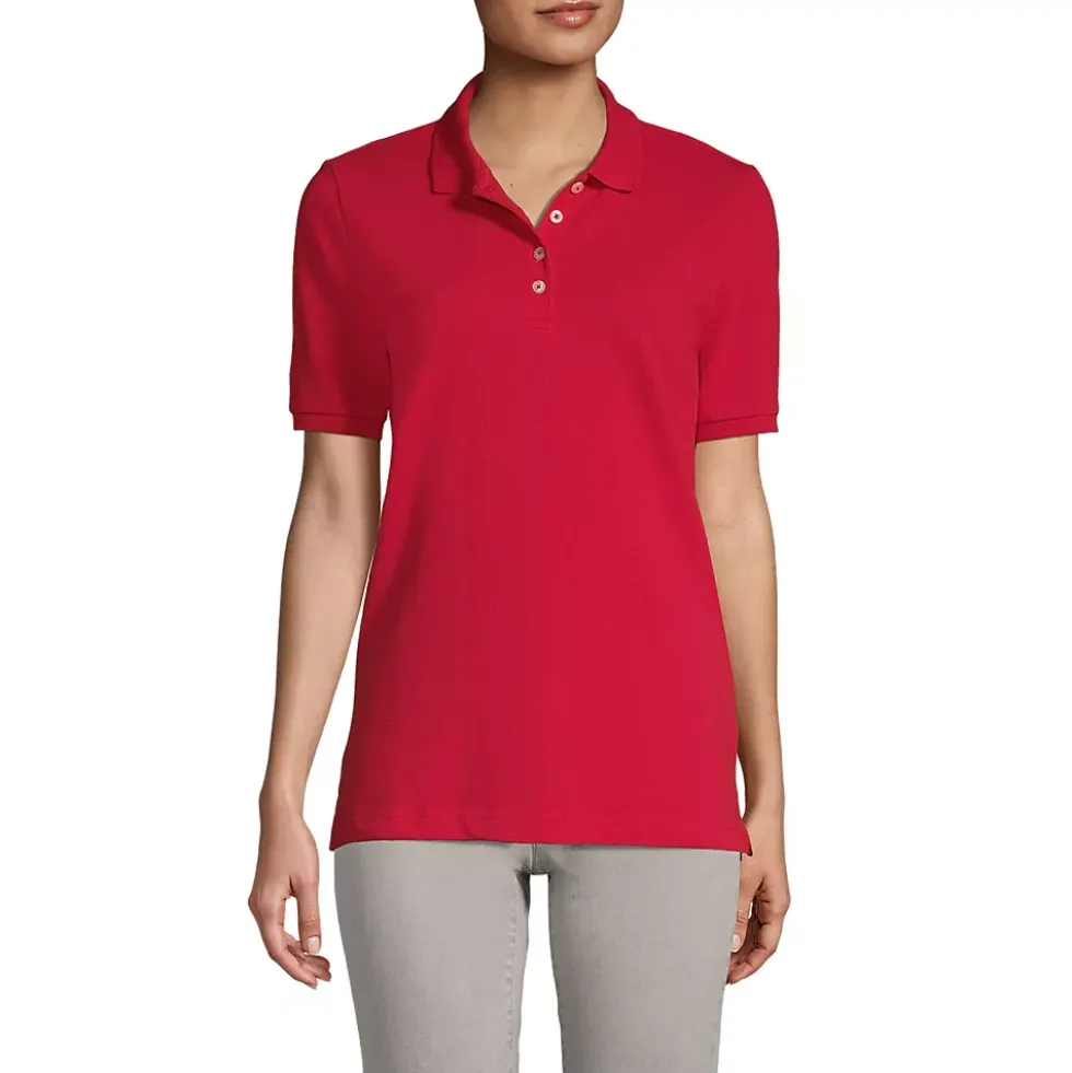 Women's Banded Short Sleeve Mesh Polo