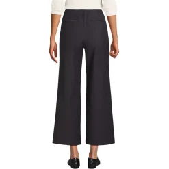 Women's Bi Stretch High Rise Pintuck Wide Leg Crop Pants