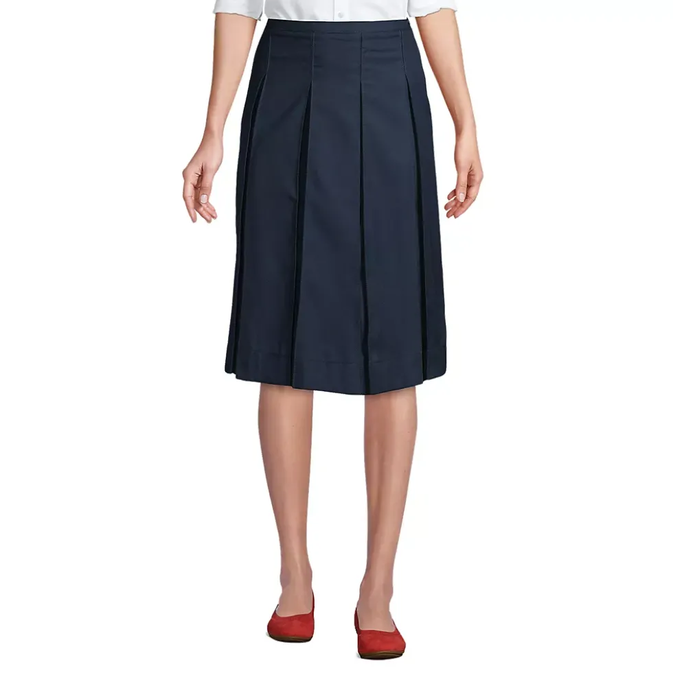 Women's Box Pleat Skirt Below the Knee
