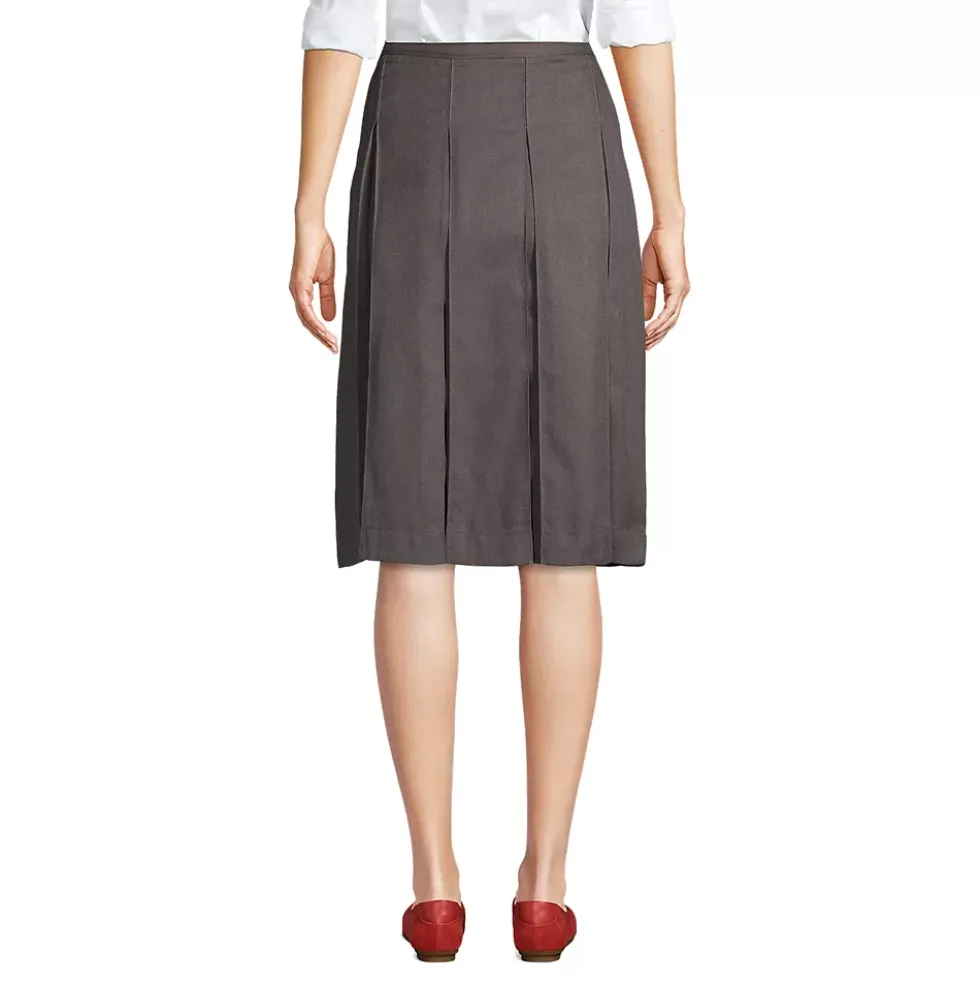 Women's Box Pleat Skirt Below the Knee