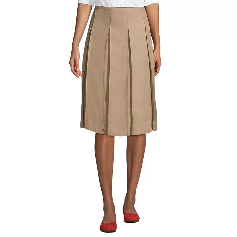 Women's Box Pleat Skirt Below the Knee
